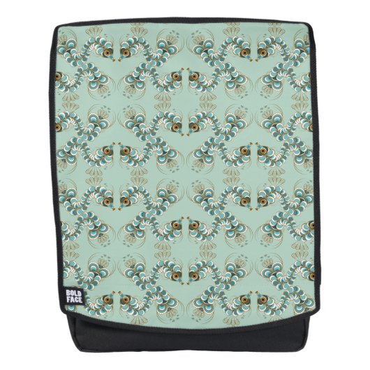 Chimera - Peacock Seahorse Patterned Backpack (Voorkant)
