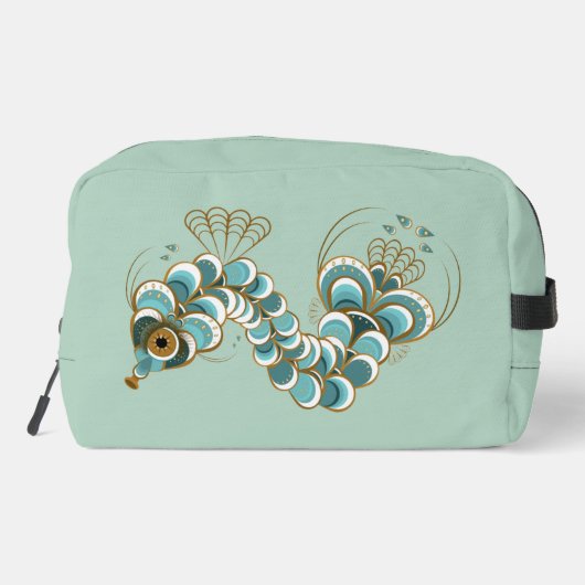 Chimera - Peacock Seahorse Pistache Toilettas Toilettasje (Achterkant)