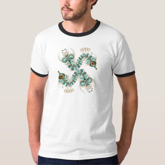 Chimera - Peacock Seahorse Ringer T-Shirt (Voorkant)