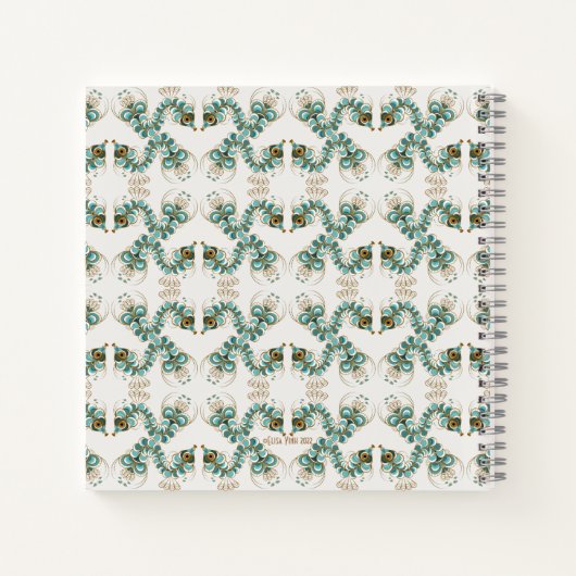 Chimera - Peacock Seahorse Square Notitieboek (Achterkant)