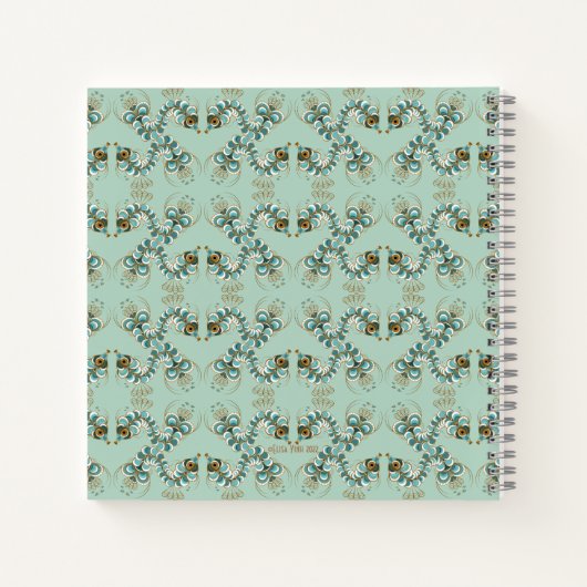 Chimera - Peacock Seahorse Square Notitieboek (Achterkant)