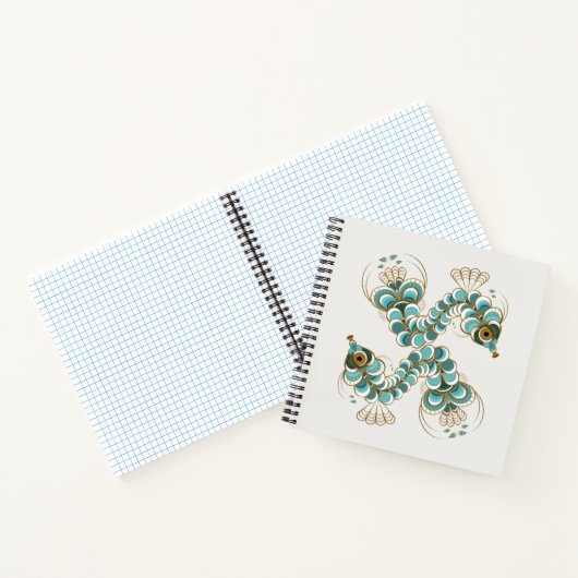 Chimera - Peacock Seahorse Square Notitieboek (Binnen)