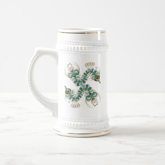 Chimera - Peacock Seahorse Stein Bierpul (Links)