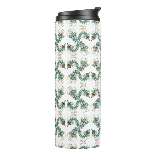 Chimera - Peacock Seahorse Thermal Travel Tumbler Thermosbeker (Gedraaid links)