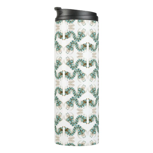 Chimera - Peacock Seahorse Thermal Travel Tumbler Thermosbeker (Geroteerd rechts)