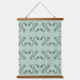Chimera - Peacock Seahorse Wood Topped Tapestry Hangend Wandkleed