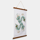 Chimera - Peacock Seahorse Wood Topped Tapestry Hangend Wandkleed (Gebogen)
