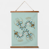 Chimera - Peacock Seahorse Wood Topped Tapestry Hangend Wandkleed (Voorkant)