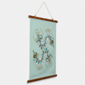 Chimera - Peacock Seahorse Wood Topped Tapestry Hangend Wandkleed (Gebogen)