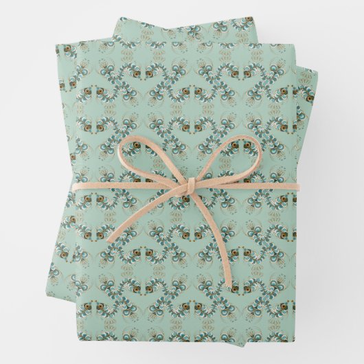 Chimera - Peacock Seahorse Wrapping Paper (In situ)