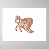 Chimera Pouncing Etching Poster (Voorkant)