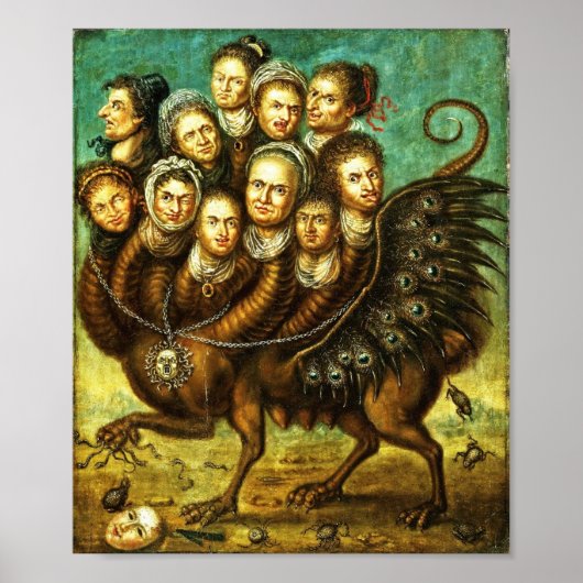 Chimera Winged Creature Early 18th Century Monster Poster (Voorkant)