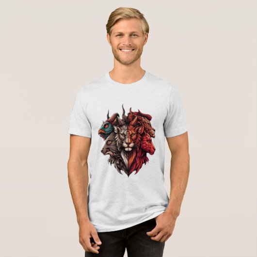 Chimera's Essence: een samensmelting van Natuur Tri-Blend Shirt (Voorkant volledig)
