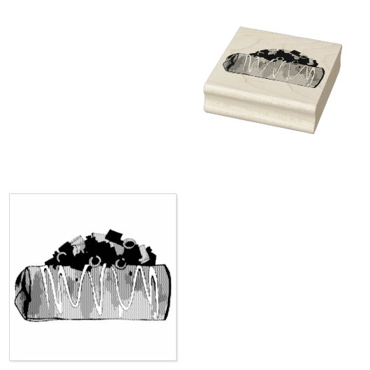 Chimichanga Tex Mex Zuidwest Burrito Arizona Rubberstempel (Gestempeld)