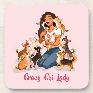 Chimigos - Crazy Chi Lady - Chihuahua  Bier Onderzetter