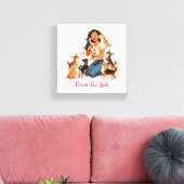 Chimigos - Crazy Chi Lady - Chihuahua Canvas Afdruk (Insitu (Woonkamer))