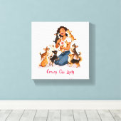 Chimigos - Crazy Chi Lady - Chihuahua Canvas Afdruk (Insitu (Houten vloer))