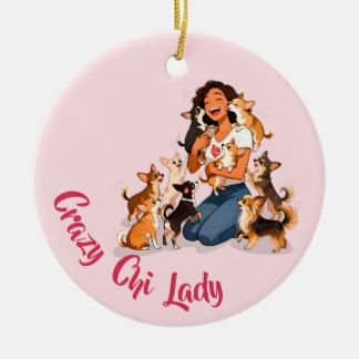 Chimigos - Crazy Chi Lady - Chihuahua  Keramisch Ornament