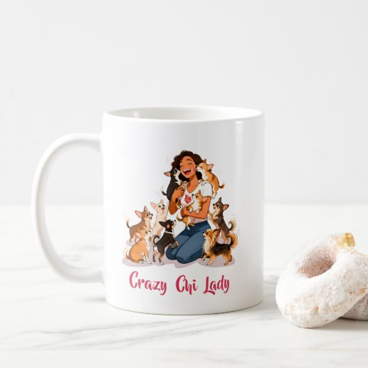 Chimigos - Crazy Chi Lady - Chihuahua  Koffiemok (Met donut)