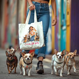 Chimigos - Crazy Chi Lady - Chihuahua  Tote Bag