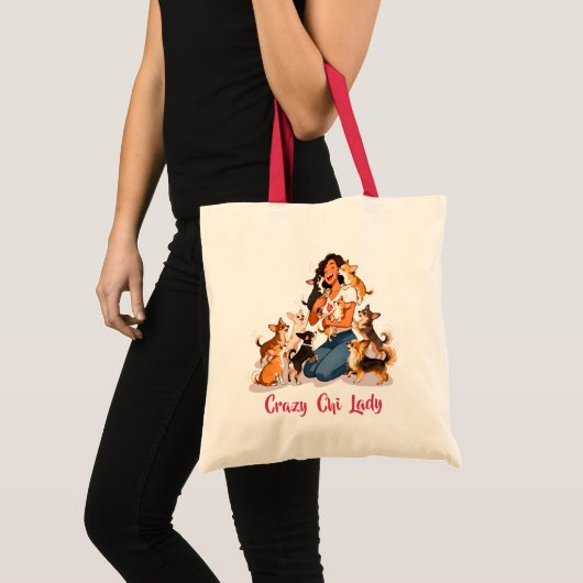 Chimigos - Crazy Chi Lady - Chihuahua  Tote Bag (Voorkant (product))