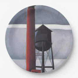 Chimney and Water Tower (door Charles Demuth) Papieren Bordje