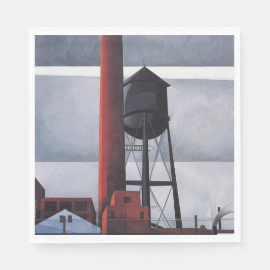 Chimney and Water Tower (door Charles Demuth) Servet (Voorkant)