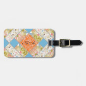 Chimney Quilt Block Mongrammed Bagagelabel (Voorkant horizontaal)