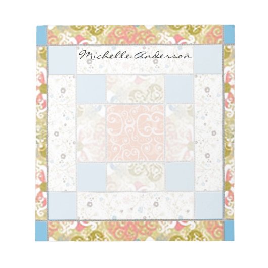 Chimney Quilt Block Personalized Notitieblok (Voorkant)