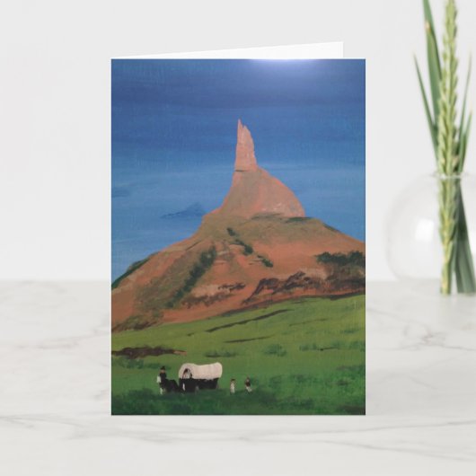 Chimney Rock Nebraska Blank Wenskaart Kaart (Voorkant)