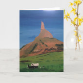 Chimney Rock Nebraska Blank Wenskaart Kaart (Gele Bloem)