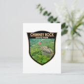 Chimney Rock State Park North Carolina Badge Briefkaart (Staand voorkant)