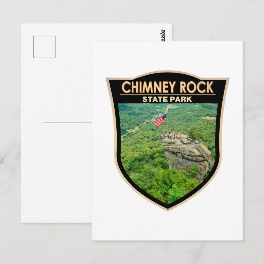 Chimney Rock State Park North Carolina Badge Briefkaart (Voorkant / Achterkant)