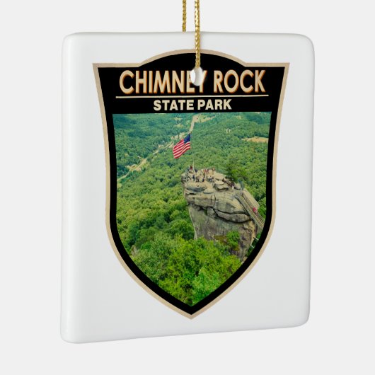 Chimney Rock State Park North Carolina Badge Keramisch Ornament (Rechts)