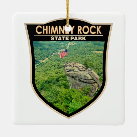 Chimney Rock State Park North Carolina Badge Keramisch Ornament (Achterkant)
