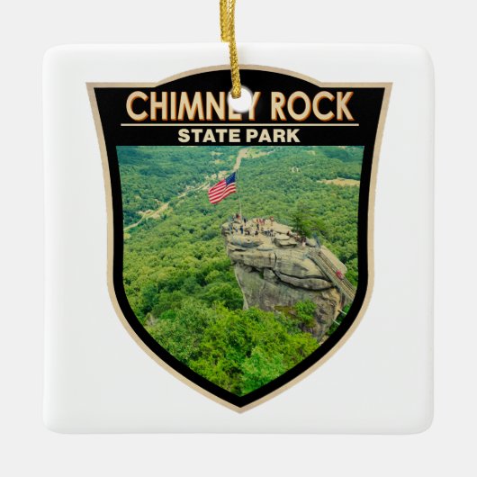Chimney Rock State Park North Carolina Badge Keramisch Ornament (Voorkant)