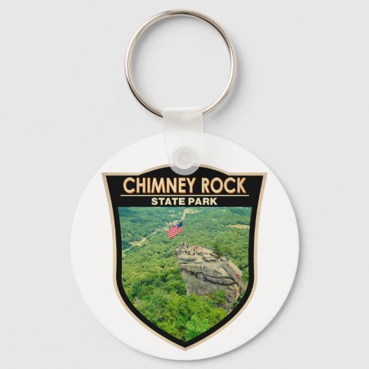 Chimney Rock State Park North Carolina Badge Sleutelhanger (Voorkant)