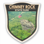 Chimney Rock State Park North Carolina Badge Sticker (Voorkant)