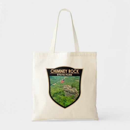 Chimney Rock State Park North Carolina Badge Tote Bag (Voorkant)