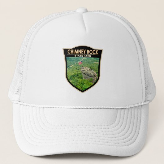 Chimney Rock State Park North Carolina Badge Trucker Pet (Voorkant)