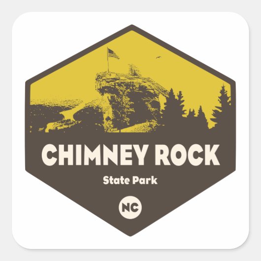 Chimney Rock State Park, North Carolina Vierkante Sticker (Voorkant)