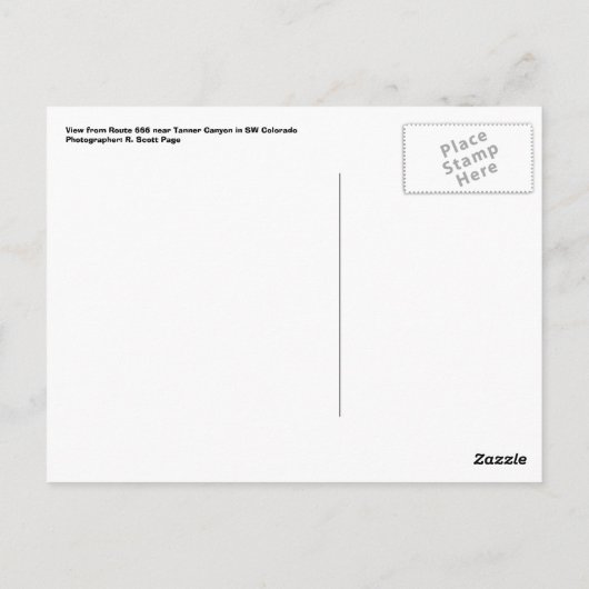 Chimney rock van Route 666 Briefkaart (Achterkant)