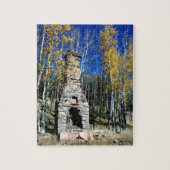 Chimney Ruin onder Herfst Aspens Legpuzzel (Verticaal)