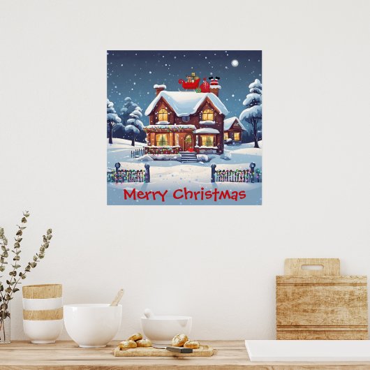 Chimney Santa Poster (Keuken)