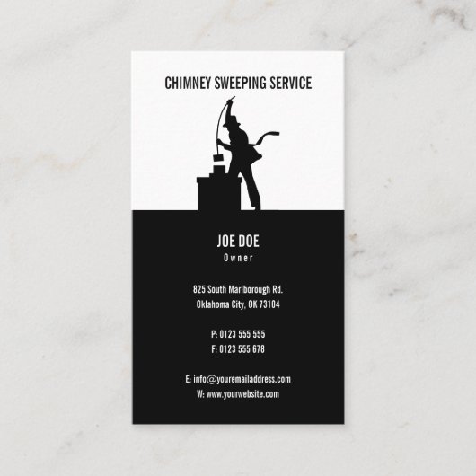 Chimney Sweep | Beroepsbeoefenaars Visitekaartje (Voorkant)
