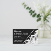 Chimney Sweep Cleaning Black White Visitekaartje (Staand voorkant)