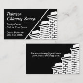 Chimney Sweep Cleaning Black White Visitekaartje (Voorkant / Achterkant)