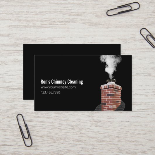 Chimney Sweep Cleaning & Repairs Business Card Visitekaartje (Voorkant / Achterkant in situ)