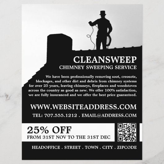 Chimney Sweep Design, Chimney Sweep Service Flyer (Voorkant)