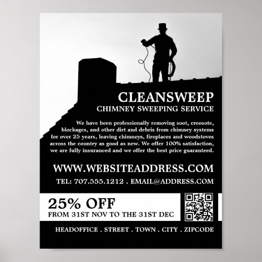 Chimney Sweep Design, Chimney Sweep Service Poster (Voorkant)